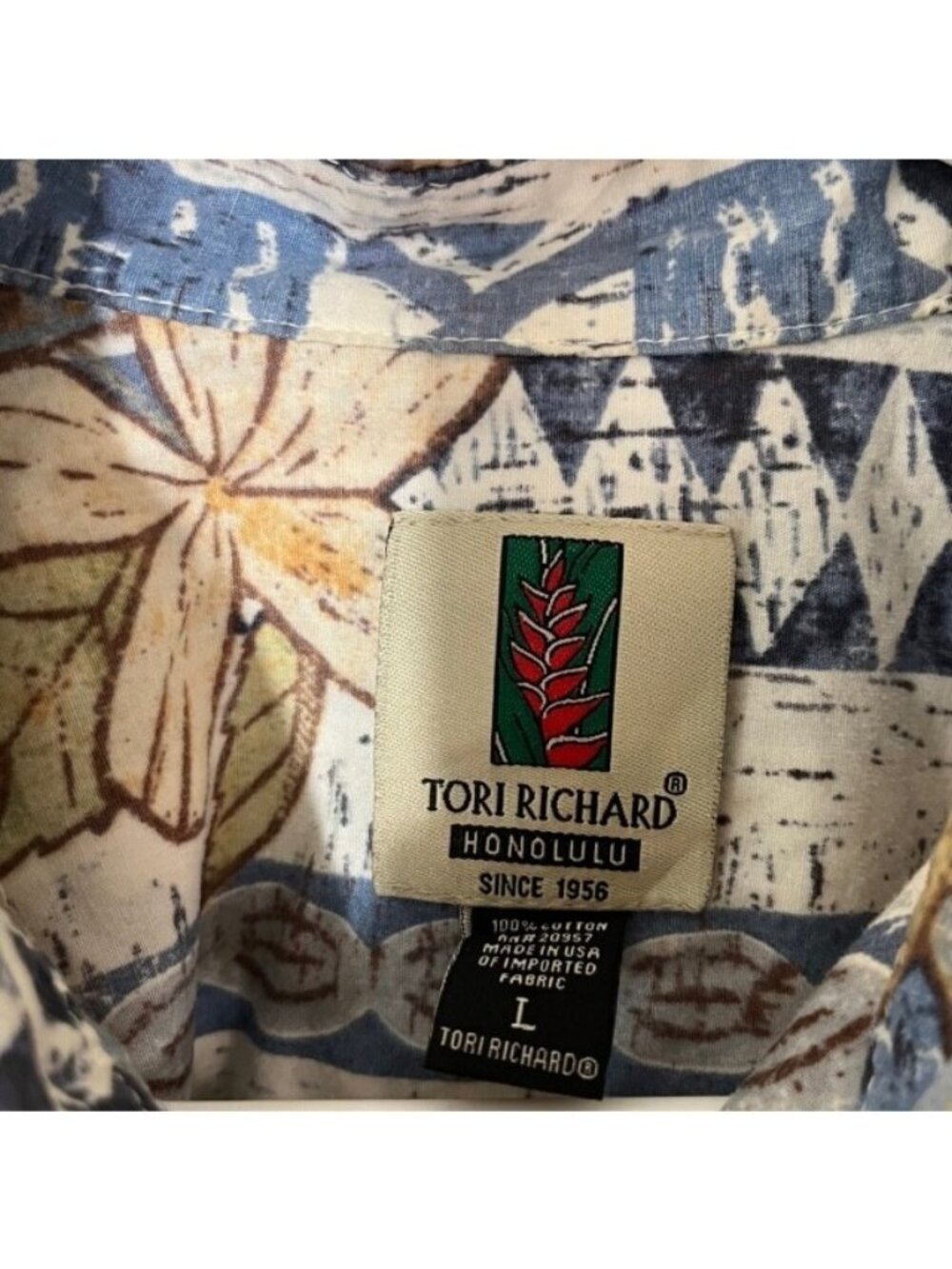 Tori Richard Hawaiian Shirt Mens Large Cotton Beach Pool Coastal Button Up - Picture 3 of 4